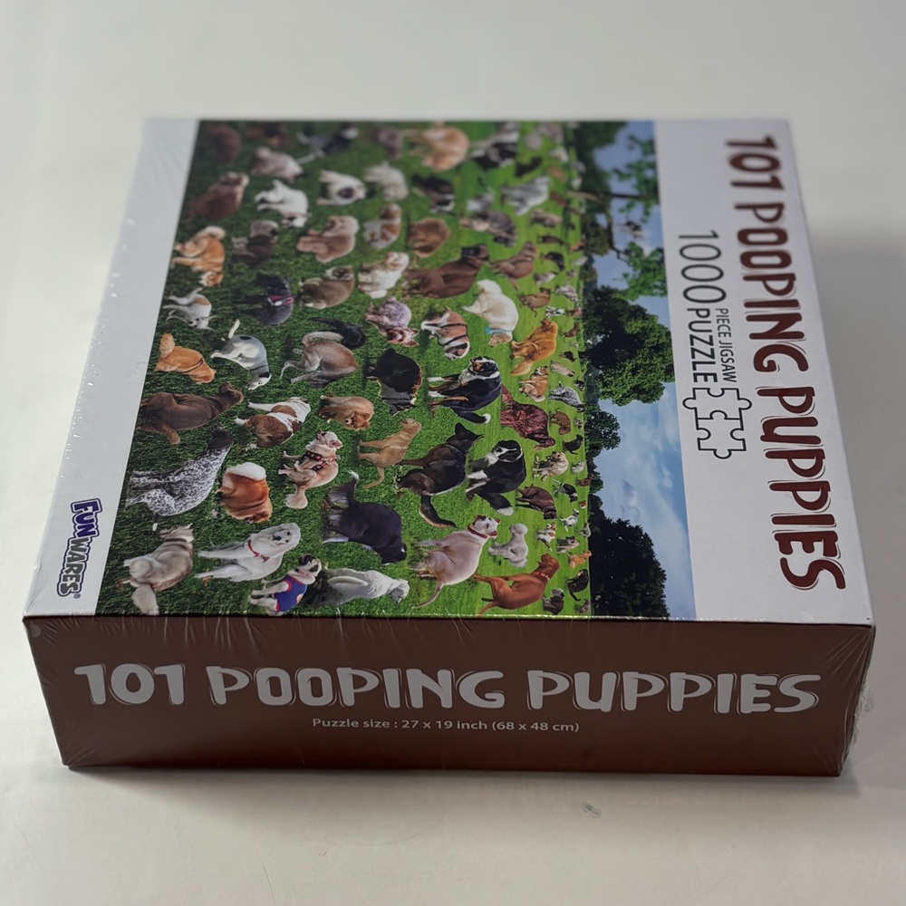 101 Pooping Puppies 1000 Pc Jigsaw Puzzle Gag White Elephant Gift NEW Sealed - Picture 4 of 7